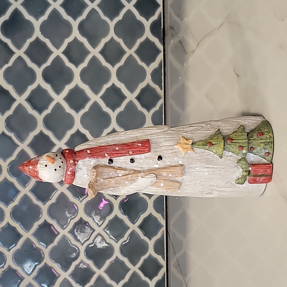 Resin Sparkle Snowman Figure